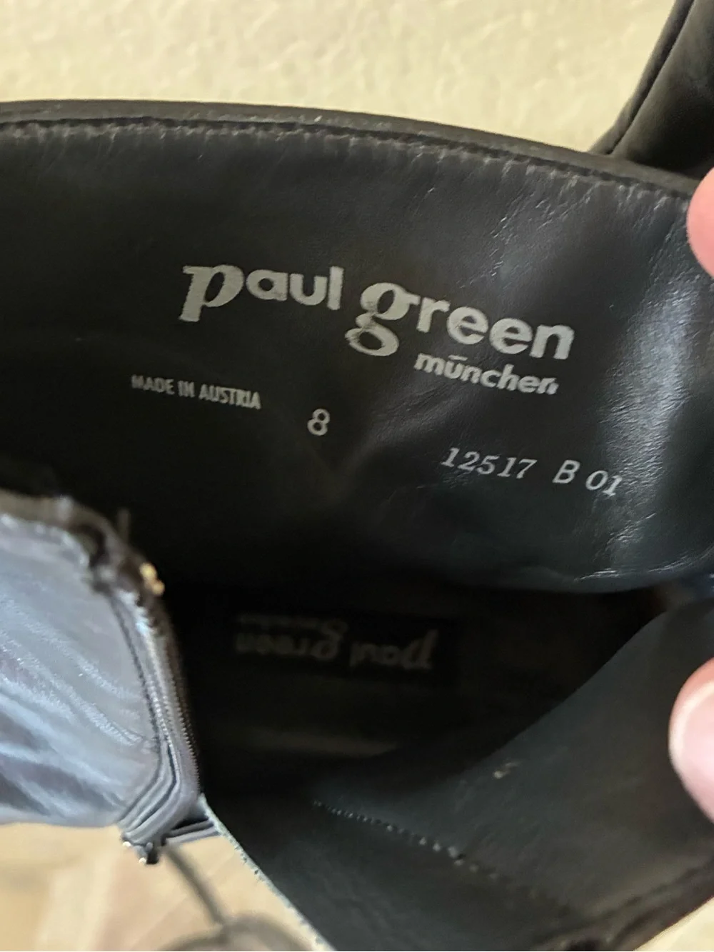 Paul Green Black  Square-Toe Ankle Boots